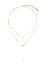 Dainty Layered Crescent Moon Necklace Set