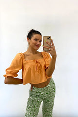 Athena Linen Crop Top