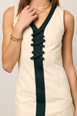 Jaclyn Fitted Mini Dress in Natural FINAL SALE