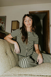 Ireland Striped Top in Green FINAL SALE