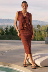 Joana Knit Skirt in Marsala