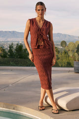 Joana Knit Skirt in Marsala