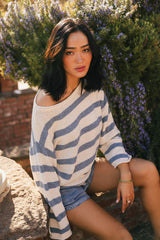 Kelsey Striped Sweater in Blue FINAL SALE