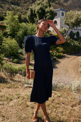 Campbell Denim Dress in Dark Wash FINAL SALE