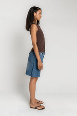 Gabriella Cross Over Denim Shorts