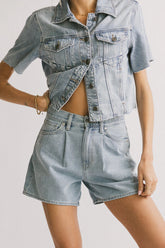 Pryia Denim Shorts in Light Wash FINAL SALE