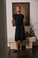 Molly Embroidered Shorts in Black