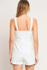 FIRST DATE WHITE DENIM SKORT ROMPER