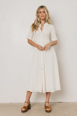 Nicole Smocked Maxi Dress in Cream FINAL SALE