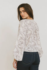 Isa Floral Blouse in Cream FINAL SALE