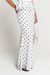 Freida Polka Dot Maxi Skirt in Ivory