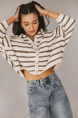 Harper Striped Cardigan in Olive FINAL SALE