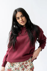 Marie Oversized Sweatshirt in Burgundy