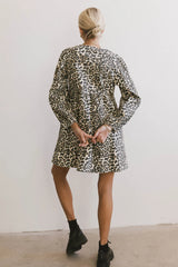 Tyler Peplum Mini Dress in Leopard FINAL SALE