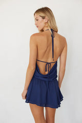 Sabina Halter Romper Mini Dress