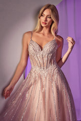 Wynter Gown Crystal Embellished A Line Tulle Dress
