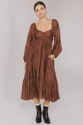 Rael Midi Dress in Brown FINAL SALE