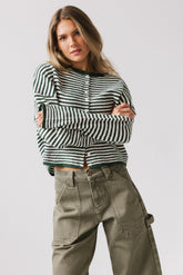 Miriam Striped Cardigan Forest