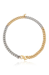Mixed Metal Chain Link Necklace