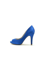 Peep Toe Slip on Satin Stiletto Heels