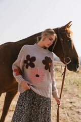 Hartley Floral Sweater in Mocha FINAL SALE