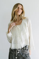 Taylor Sheer Blouse in Ivory FINAL SALE
