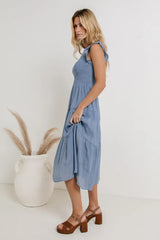 Declan Midi Dress in Blue FINAL SALE