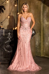 Gwyneth Gown Beaded Corset Dress
