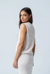Joana Knit Vest in Ivory