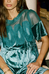 Banks Velvet Mini Dress in Teal FINAL SALE