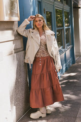 Luna Tiered Maxi Skirt in Mauve FINAL SALE