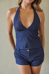 Rory Denim Halter Top