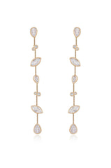 Falling Bezel Crystal Dangle Earrings