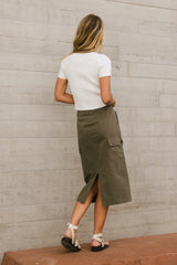 Damon Cargo Skirt in Olive FINAL SALE
