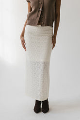 Jozette Lace Midi Skirt in Ivory