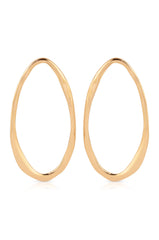 Hammered Large Oval Earrings
