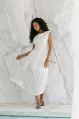 Nora Midi Dress in Ivory