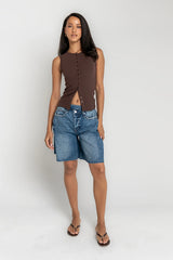 Gabriella Cross Over Denim Shorts