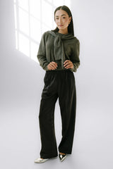 Gemma Satin Wide Leg Pants in Black FINAL SALE