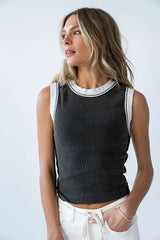 Lilah Reverse Seam Tank in Black