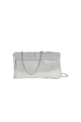 Womens Ruched Glitter Flap Evening Clutch Bags