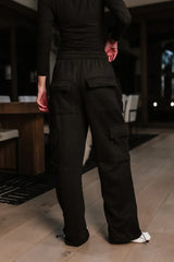 Joanna Cargo Sweatpants in Black FINAL SALE