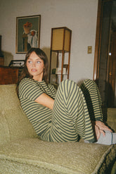 Ireland Striped Wide Leg Pants in Green FINAL SALE