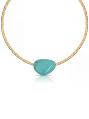 Beaded Turquoise Nugget Necklace