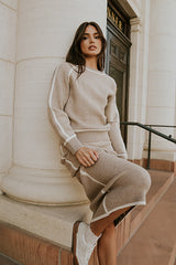 Kenna Contrast Sweater in Oatmeal