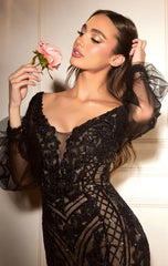 LEIGHTON GOWN LONG SLEEVE MERMAID GOWN