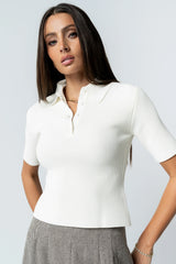 Cami Ribbed Sweater in Cream