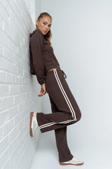 Kourtney Waffle Knit Pants in Brown