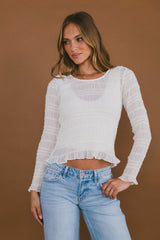 Opie Smocked Top in Cream
