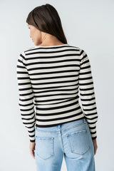 Waldorf Striped Top in Black